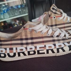 Burberry Plaid Canvas Sneakers